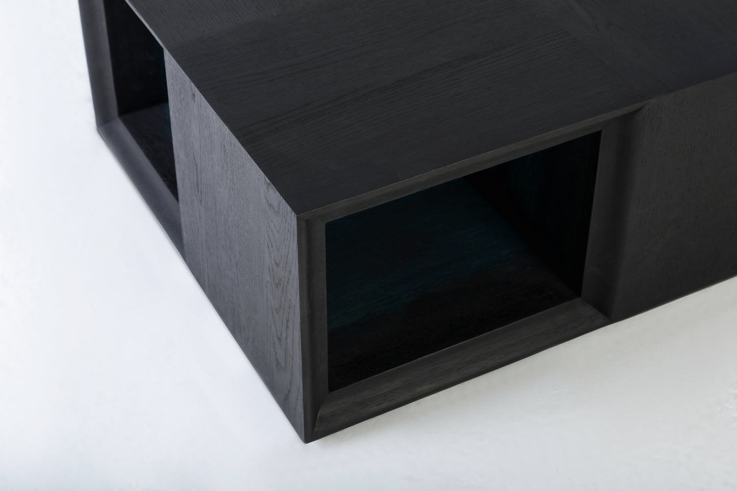 Black oak coffee table.