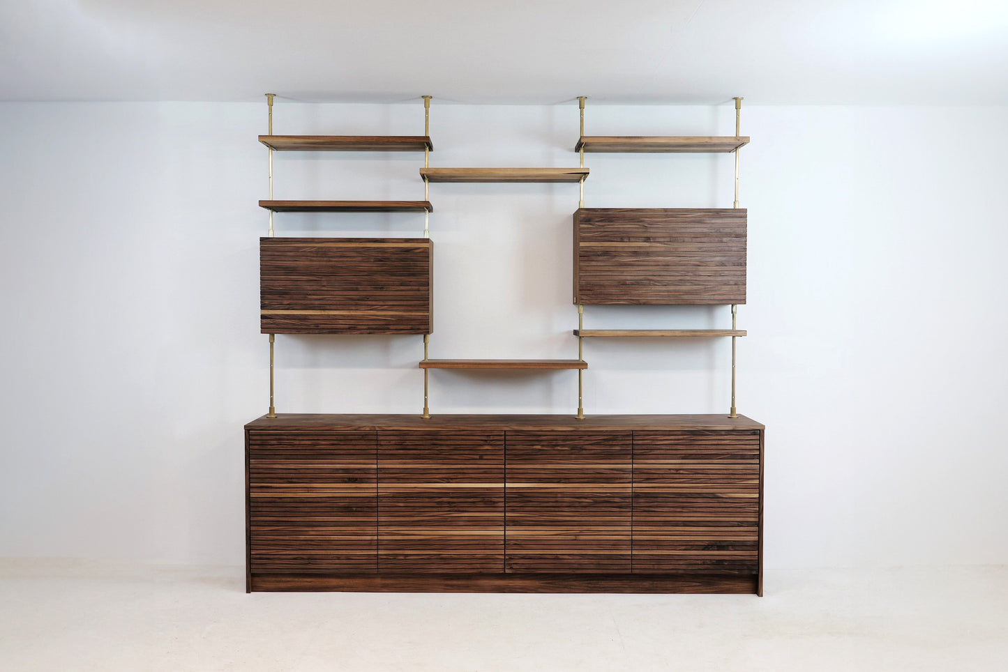 Walnut modular shelving