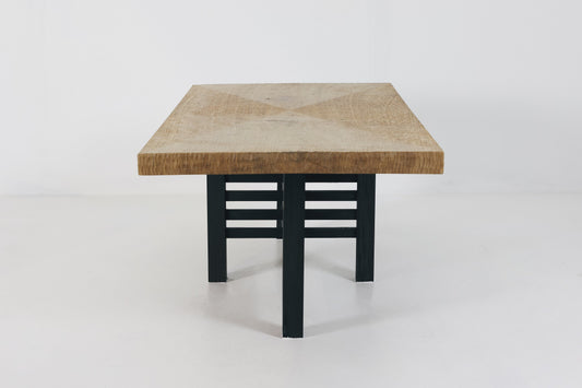 Scalloped oak coffee table