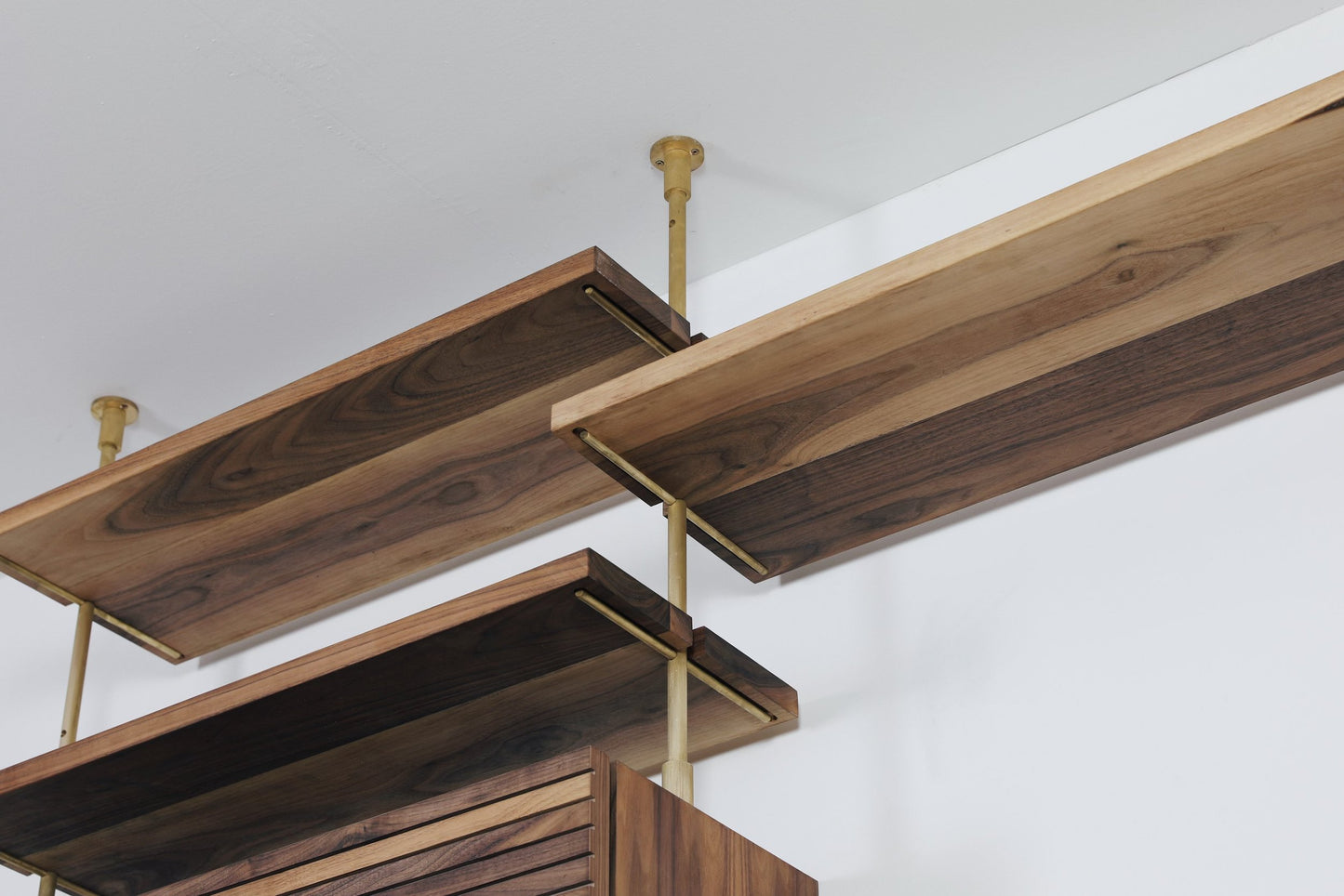 Walnut modular shelving