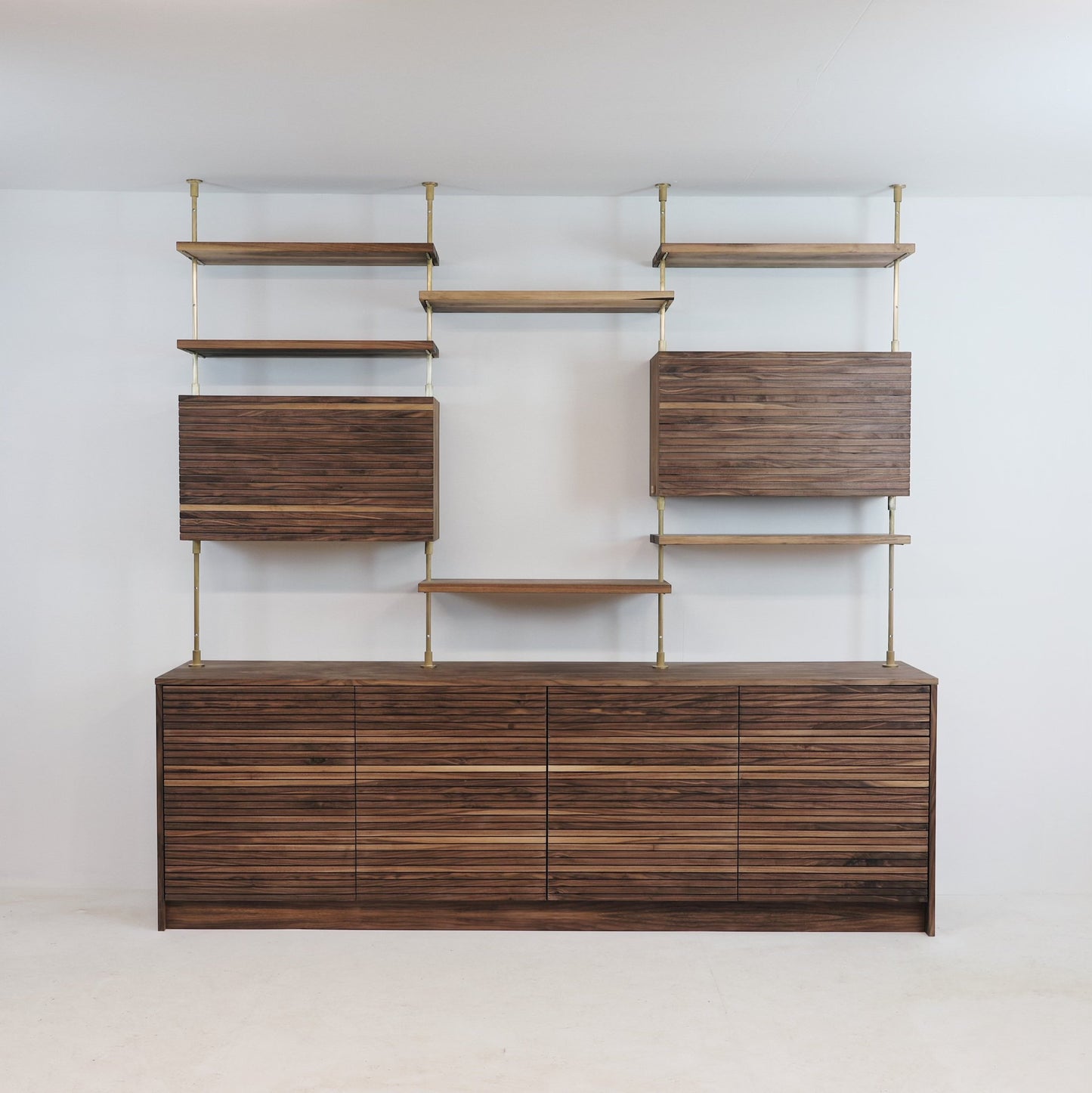 Walnut modular shelving