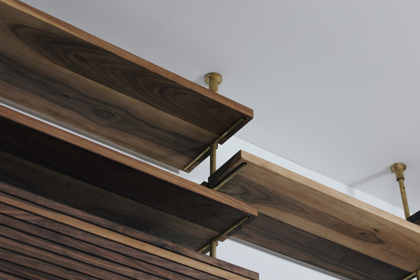 Walnut modular shelving